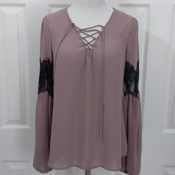 Love Stitch Tops - Love stitch mauve blouse long sleeve size L